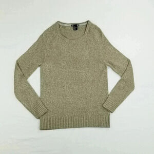 H&M Basic Small Tan Metallic Thread Sweater Women